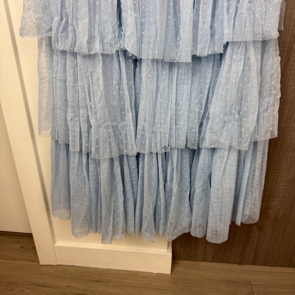 NEW Petal & Pup Blue Belle Maxi Dress Tiered Ruffle Lace Balletcore Size Medium - Picture 7 of 13